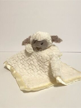 Mary Meyer Lamb Sheep Baby Lovey Plush Sherpa White Satin Security Blanket Toy